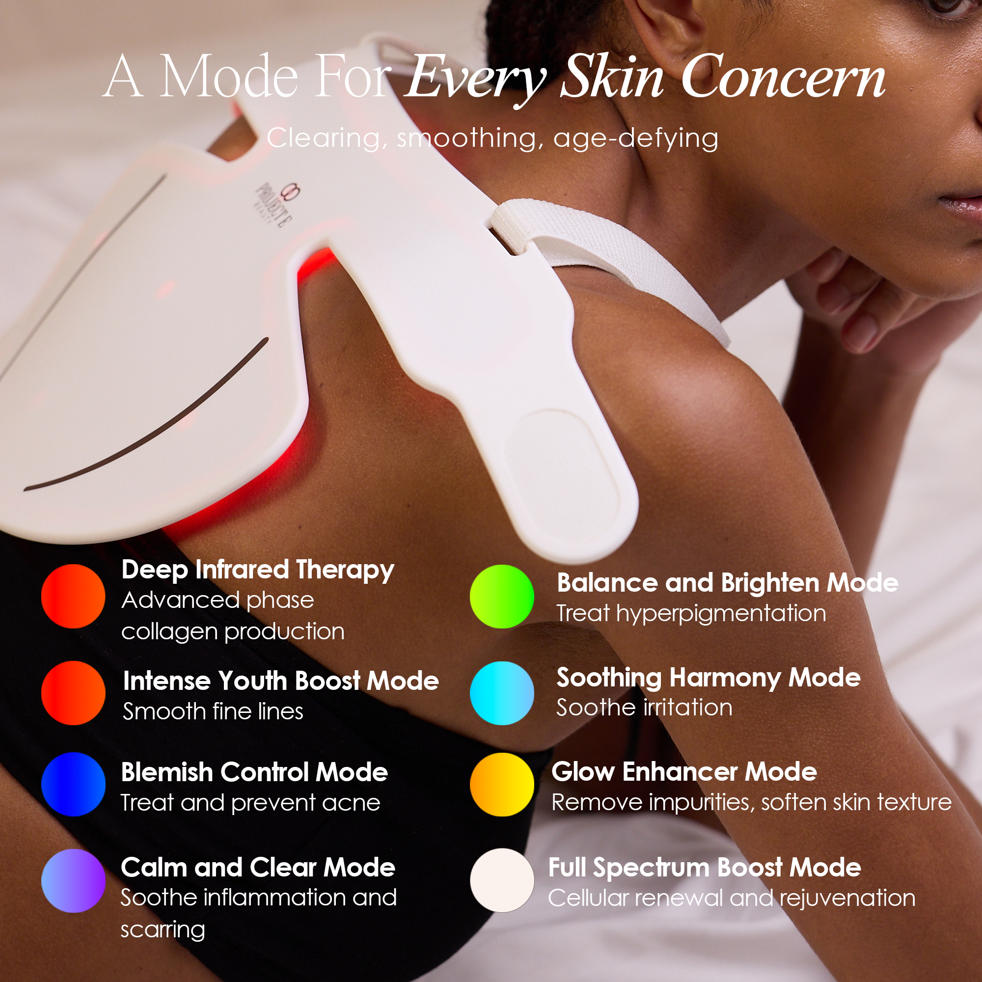 LumaLux Face+ | Pro LED Red Light Therapy Face & Neck Mask - Project E Beauty